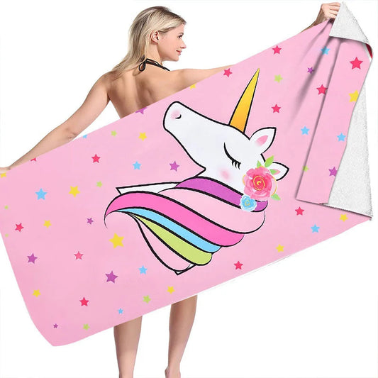 Serviette de plage licorne