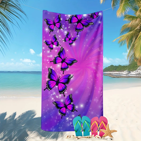 Serviette de plage violette