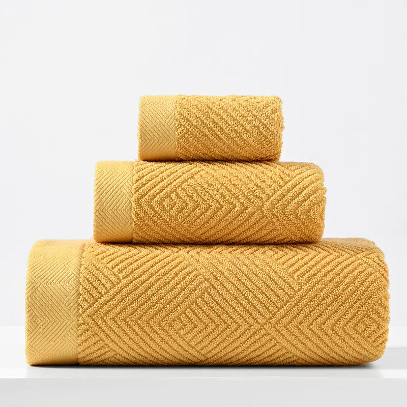 Serviette de bain en coton jaune