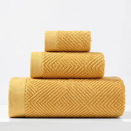 Serviette de bain en coton jaune