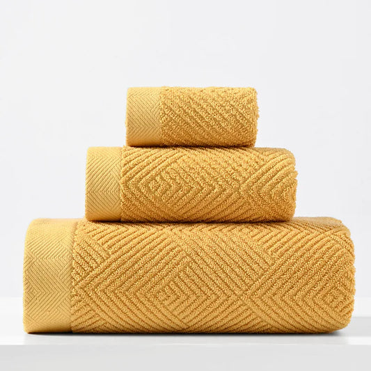 Serviette de bain en coton jaune