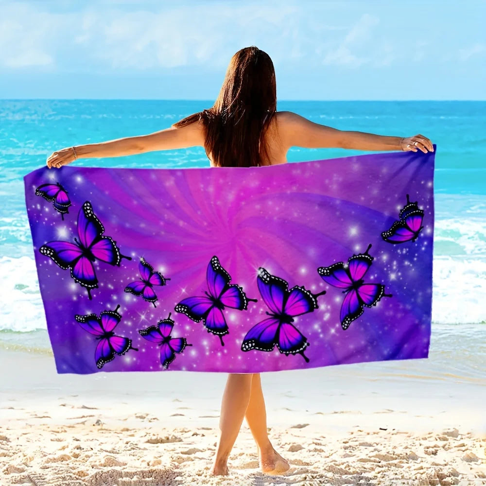 Serviette de plage violette